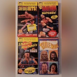 4x WWF Wrestling VHS Tapes Undertaker / Bret Hart / Owen Hart / Macho Man / WWE